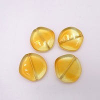 Czech Glass 8-Edge Flat Beads 20mm Yellow Topaz Uranium