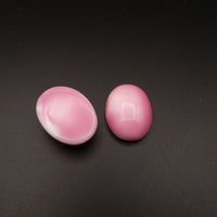 West German Dome Glass Oval Cabochon 25x18mm Flamingo Pink
