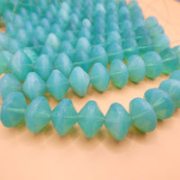 Czech Large Spacer Beads 14x14mm Opal Green