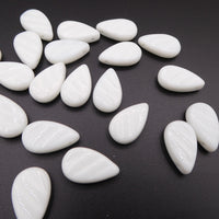 Czech Glass Textured Teardrop 11x18 mm Light Opaque Gray Uranium
