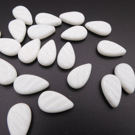 Czech Glass Textured Teardrop 11x18 mm Light Opaque Gray Uranium