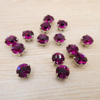 Swarovski 1088 Chaton in setting 34ss (6mm) Fuchsia