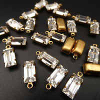 Vintage Swarovski Baguette 4500 Crystal in Setting 10x5mm