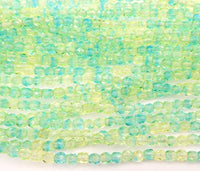 Czech Fire Polish Beads 4mm Green/Blue