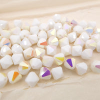 DS & Co Vintage Swarovski Bicone Beads #364 9mm Chalkwhite AB
