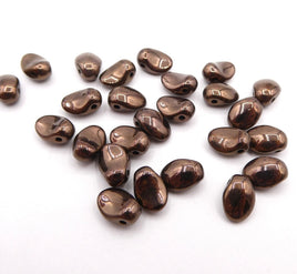 Tulip Petal Beads 6X8mm JET BRONZE