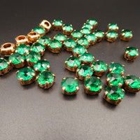 Swarovski Crystal Chaton in setting 34ss (7mm) Emerald UV