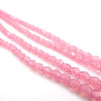 Czech Fire Polish Beads 4mm Pink Opal