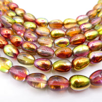 Czech Olive Beads 10x8mm Magic Apple