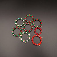 Swarovski Rhinestone Hoop Pendant with loop 30mm Christmas Colours