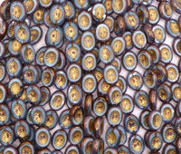 Table Cut Kiwi Beads 14x10mm Copper Lined Transparent Aqua Brass