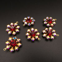 Swarovski Rhinestone Flower Pendant with loop 20mm Crystal AB and Siam