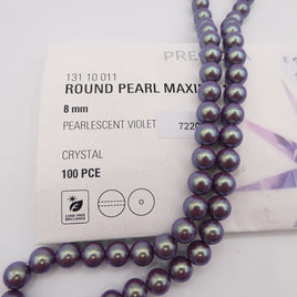 Preciosa Round Pearl Maxima 8mm Pearl Effect Pearlescent Violet