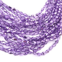 Czech Glass Faceted Teardrop Beads 7x5mm Metallic Lavender