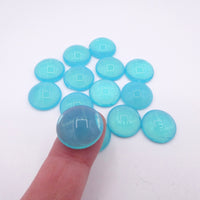 Czech Glass Dome Cabochon 18mm Opal Aqua Uranium