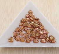 CzechMates Triangle 6mm Luster Rose/Gold Topaz