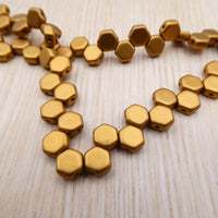 Honeycomb Beads 6mm Brass