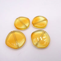Czech Glass 8-Edge Flat Beads 20mm Yellow Topaz Uranium