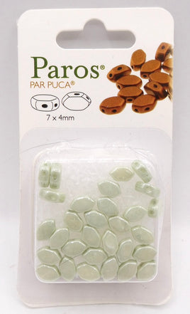 Paros Par Puca 7x4mm Opaque Light Green Luster