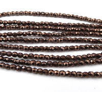 Czech Fire Polish Beads 3mm Bronze