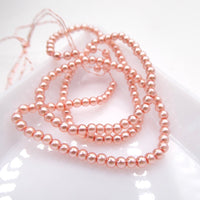 Czech Glass Round Pearl Beads 2mm Coral Pink