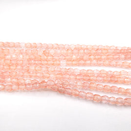 Czech Fire Polish Beads 3mm Transparent Pink