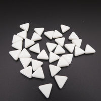 Czech Glass Triangle Beads 12mm Opaque Uranium White Uranium