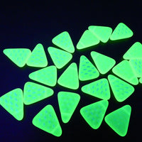 Czech Glass Triangle Beads 20x12mm Transparent Yellow Matte AB Pattern Uranium