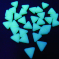 Czech Glass Triangle Beads 12mm Opaque Uranium White Uranium