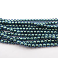 Czech Smooth Round Glass Beads 6mm Polychrome Aqua Teal