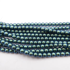 Czech Round Beads 6mm Jet Green