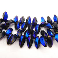 Czech Twist Beads 12x6mm Jet Azuro