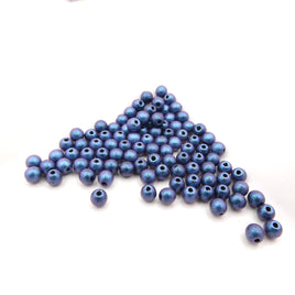 Czech Round Beads 3mm Jet Blue