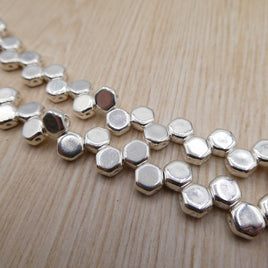 Honeycomb Beads 6mm Silver