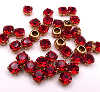 Swarovski 1088 Chaton in setting 34ss (7mm) Light Siam