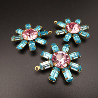 Flower Pendant 30mm with Vintage Swarovski Crystals
