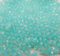 Czech Faceted Round Fire Polished Beads 3x3mm Opal Aqua