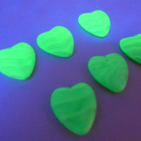 Czech Glass Heart Bead 24x22mm Mint Green Uranium