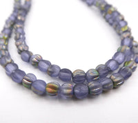 Czech Melon Beads 3mm Matte Denim Blue Vitrail