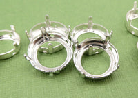 Sew On Prong Setting for Round Rhinestone Silver and Gold Plated