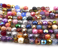 Czech Fire Polish Beads 6mm Colour Mix