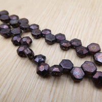 Honeycomb Jewel Beads 6mm Jet Iris