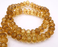 Czech Special Cut Rondelle Fire Polished Beads 8mm Transparent Yellow Picasso