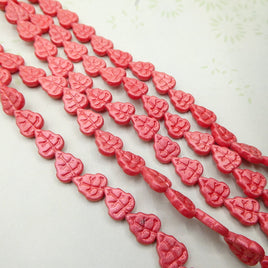 Czech Leaf Beads 10x8mm Metallic Suede Guava