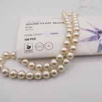 Preciosa Round Pearl Maxima 8mm Pearl Effect White