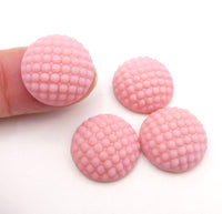 West German Dotty Glass Round Cabochon 18mm Opaque Pink