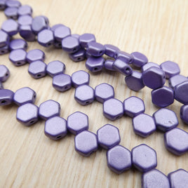 Honeycomb Beads 6mm Metallic Suede Violet