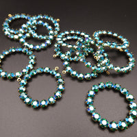 Swarovski Rhinestone Hoop Pendant with loop 30mm Emerald AB
