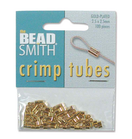 TUBE CRIMP 2.5X2.5MM GOLD PLATE  CD/100