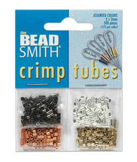 TUBE CRIMP ASSORTMENT PAC 2MM 4 COLORS CD/500 PCS